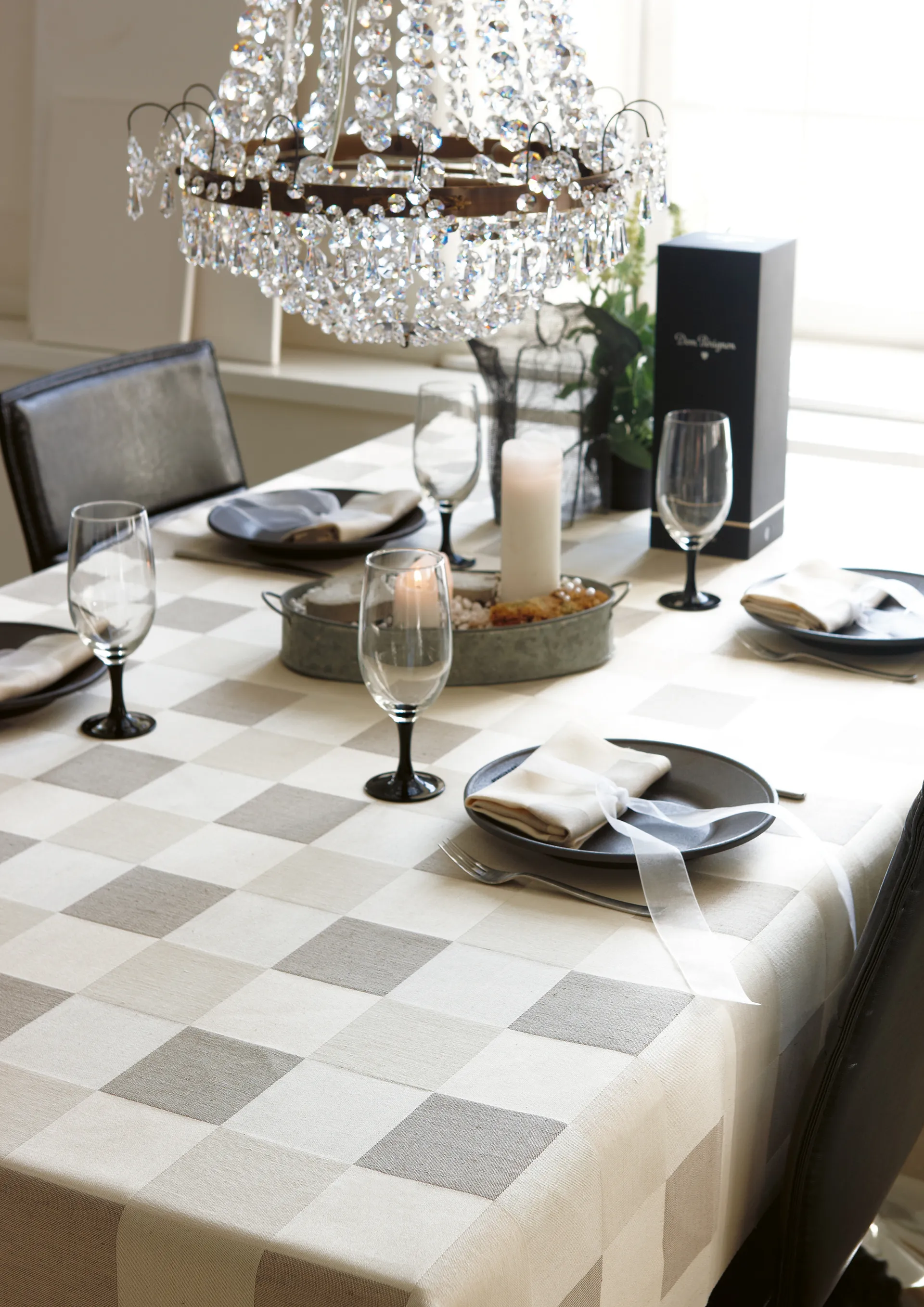 Schack pöytäliina, 150 x 210 cm Ekelund Linneväveri