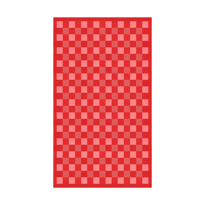 Schack pöytäliina punainen - 150 x 350 cm - Ekelund Linneväveri