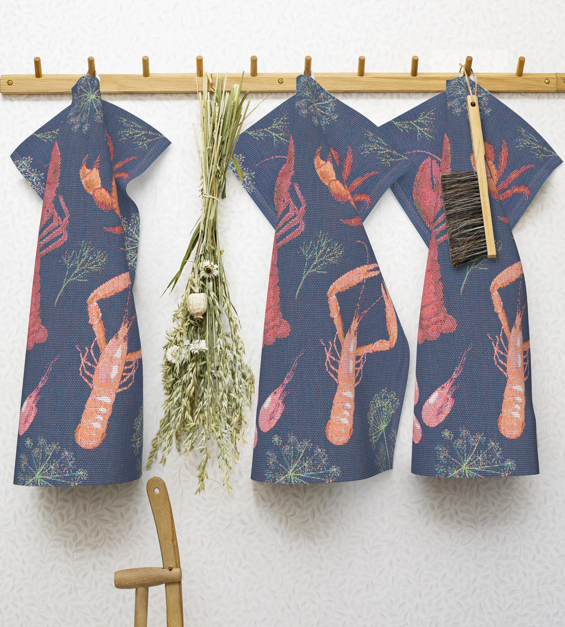 Skaldjursfest keittiöpyyhe, 40 x 60 cm Ekelund Linneväveri