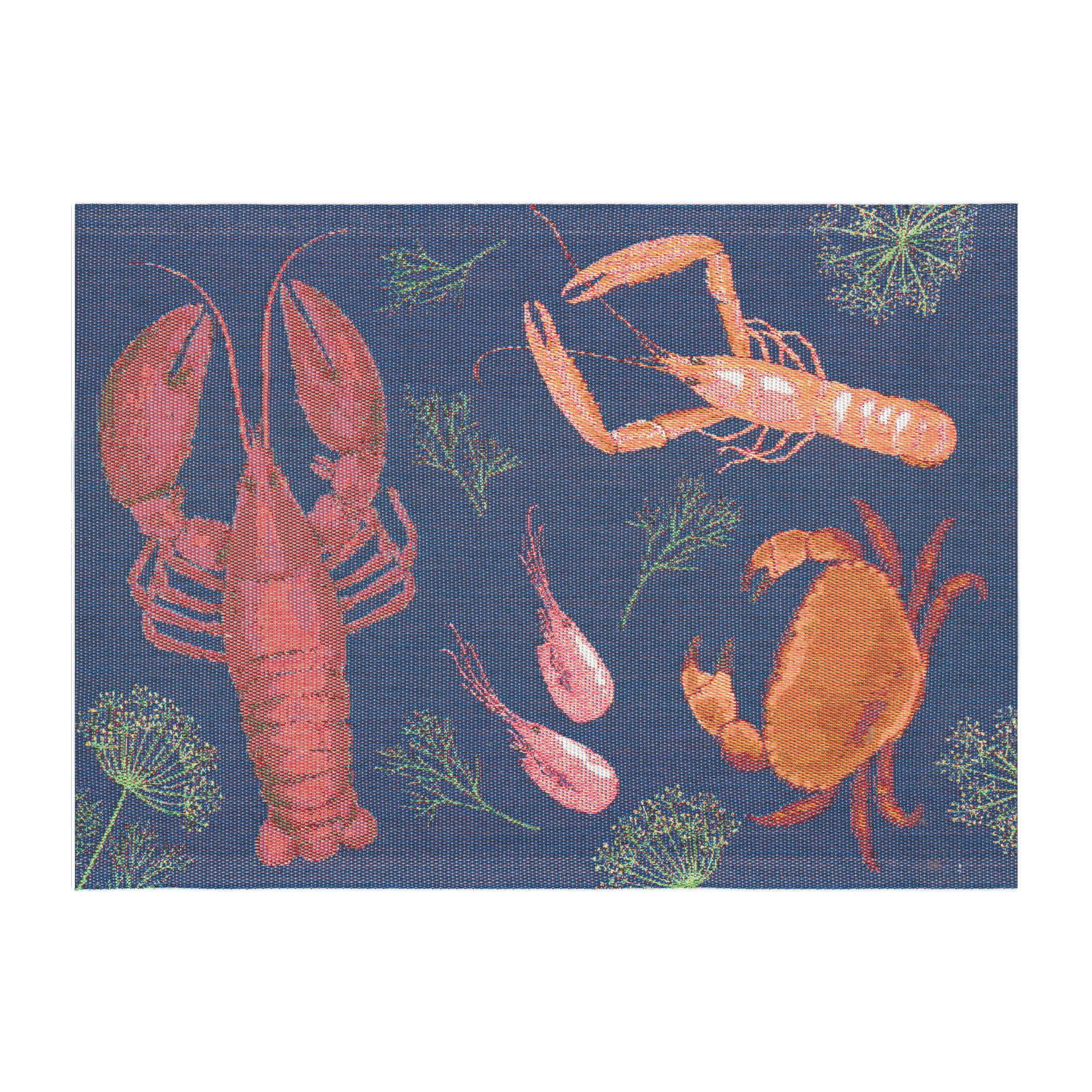 Skaldjursfest pöytätabletti, 35 x 48 cm Ekelund Linneväveri