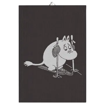 Skiing keittiöpyyhe, 35 x 50 cm - Musta - Ekelund Linneväveri