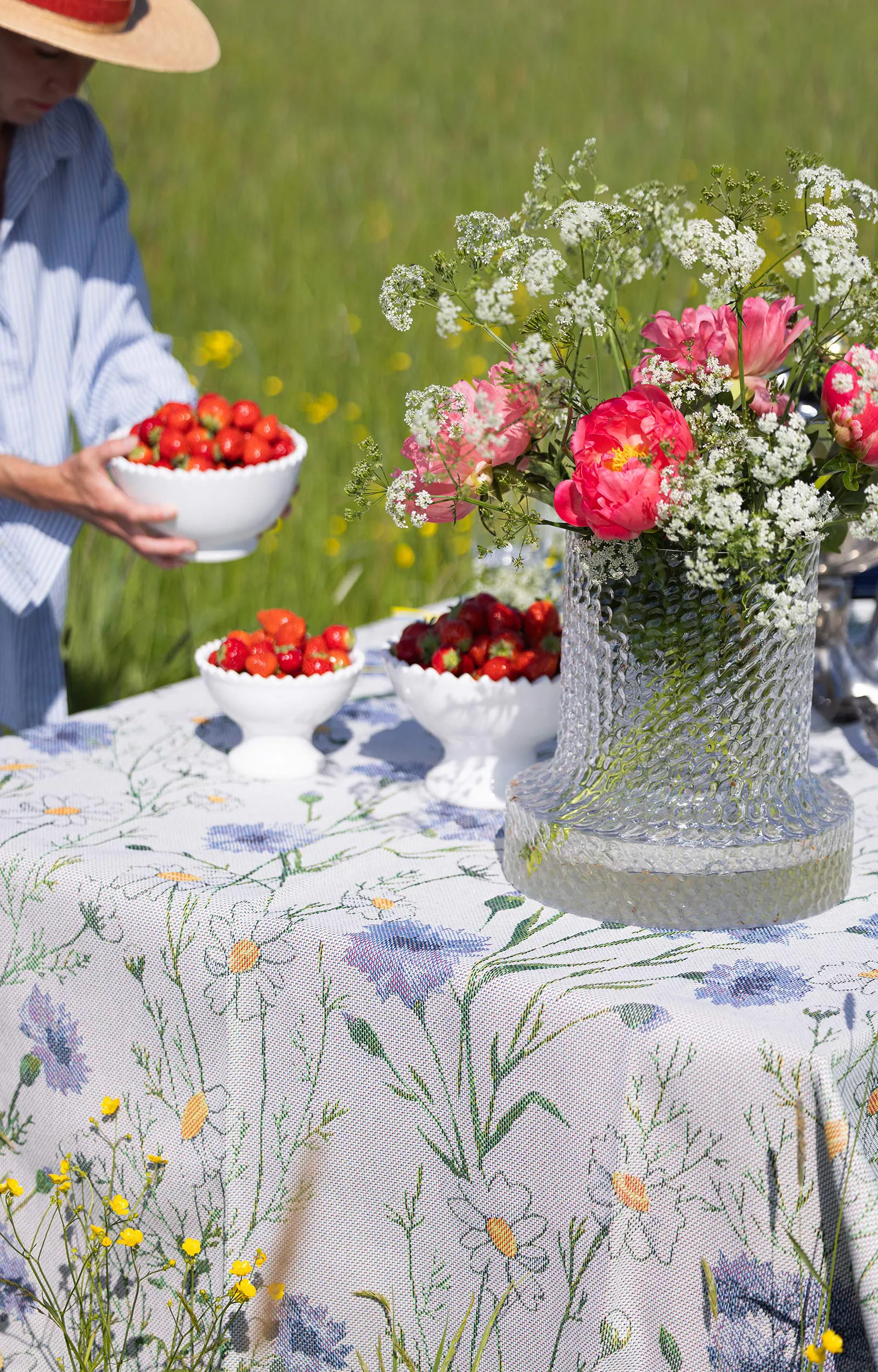 Sommar tabletti 35x48 cm, Monivärinen Ekelund Linneväveri