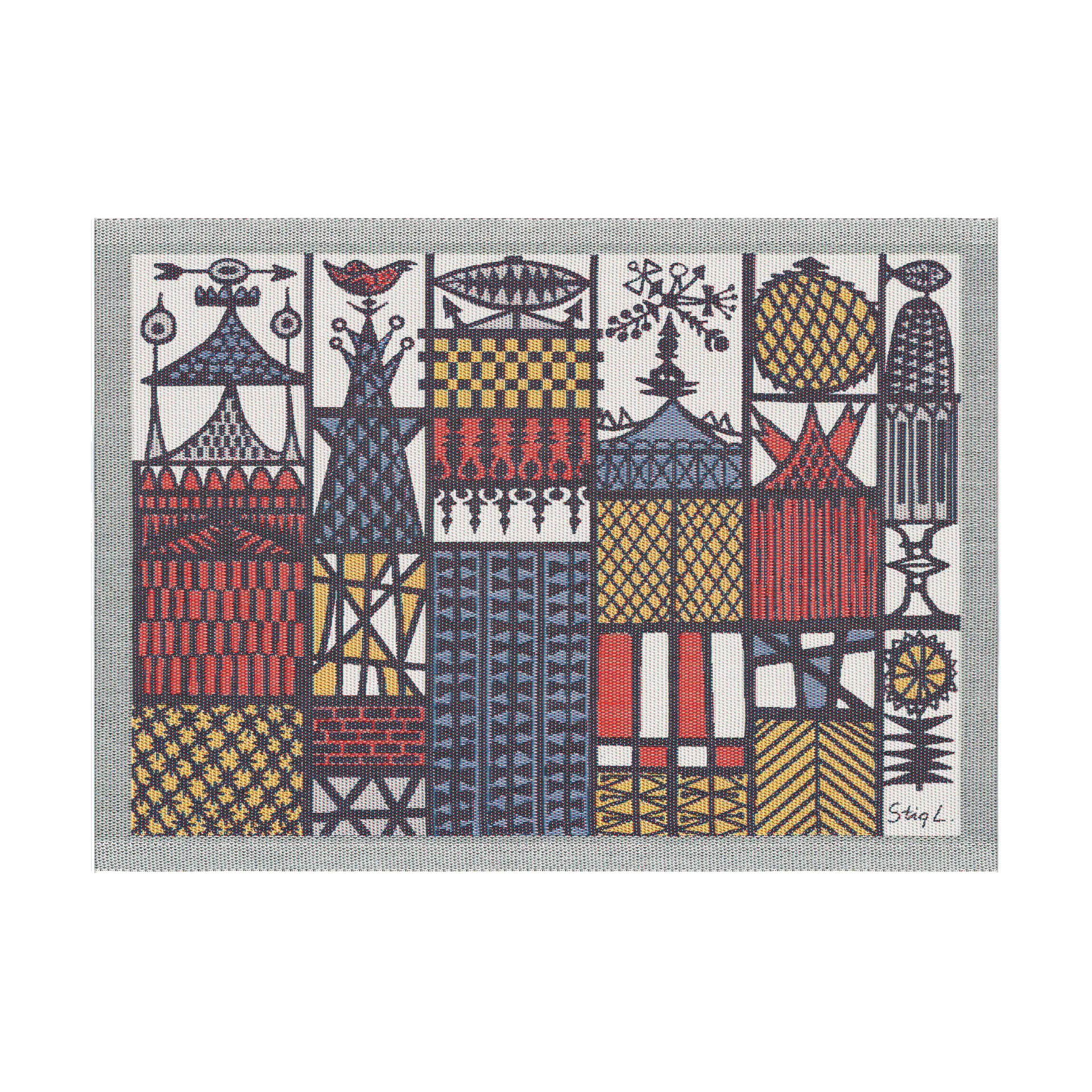 Stadsdel-tabletti 35x48 cm, Monivärinen Ekelund Linneväveri