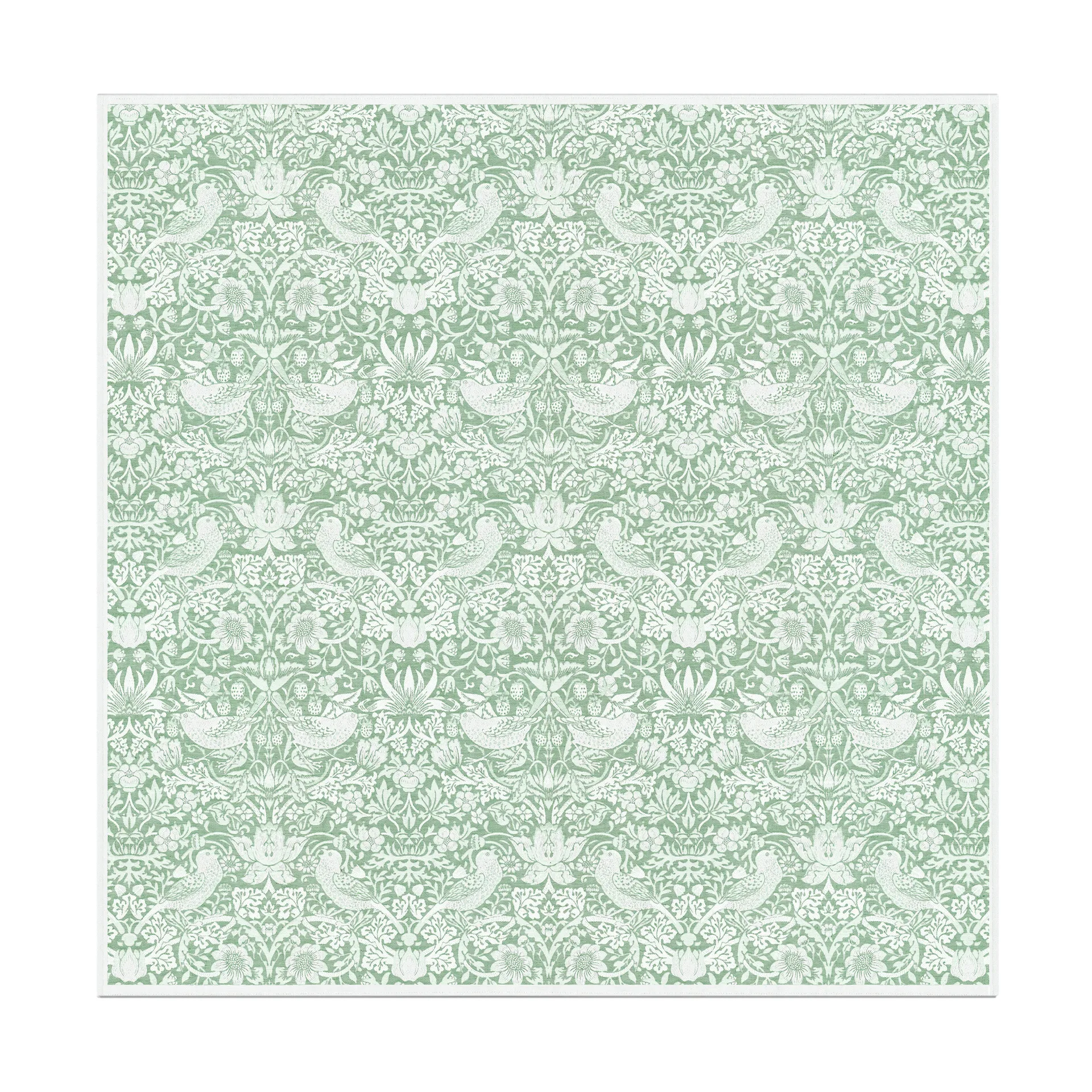 Strawberry Thief pöytäliina 150x150 cm, Vihreä Ekelund Linneväveri