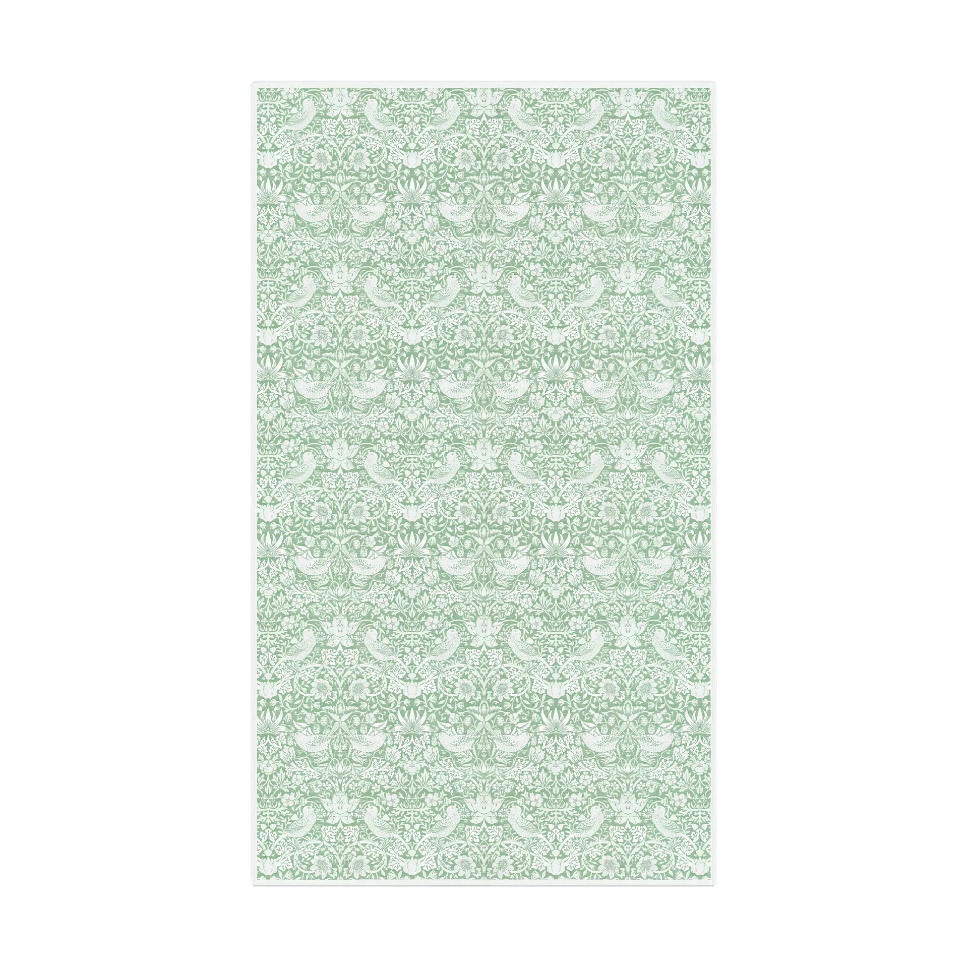 Strawberry Thief pöytäliina 150x250 cm, Vihreä Ekelund Linneväveri