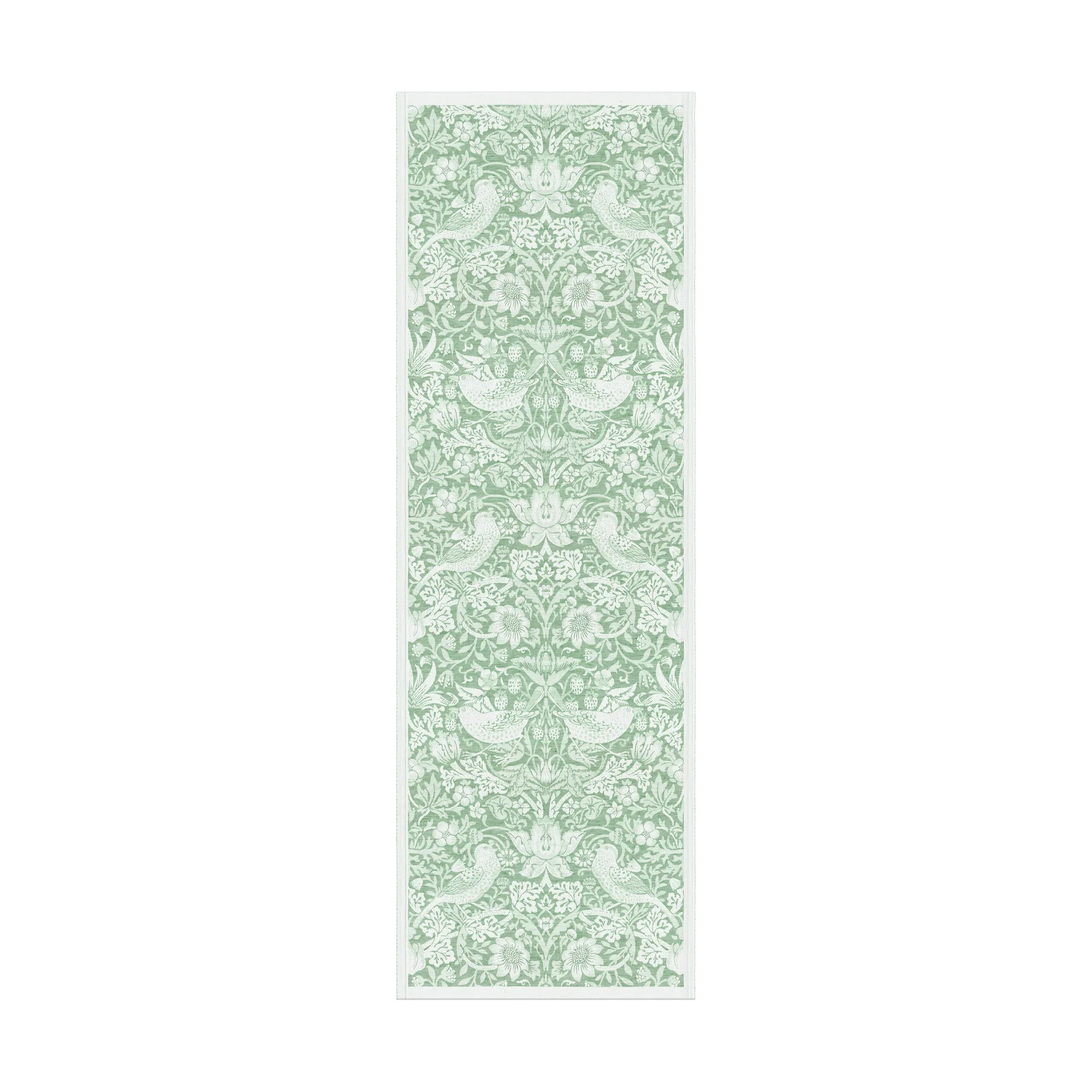 Strawberry Thief pöytäliina 50x150 cm, Vihreä Ekelund Linneväveri