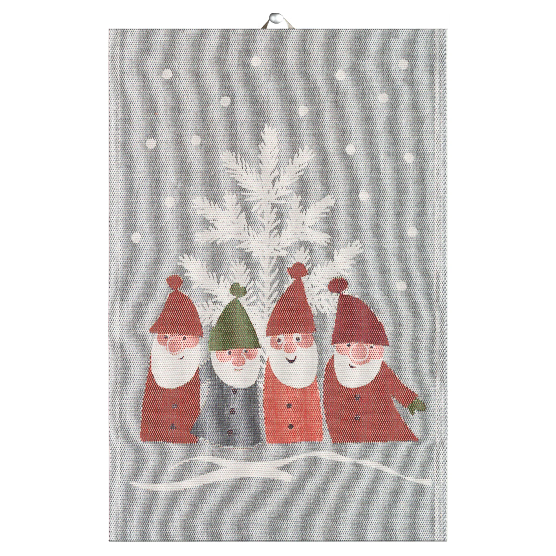 Tomtemöte keittiöpyyhe 40 x 60 cm, Harmaa-valkoinen Ekelund Linneväveri