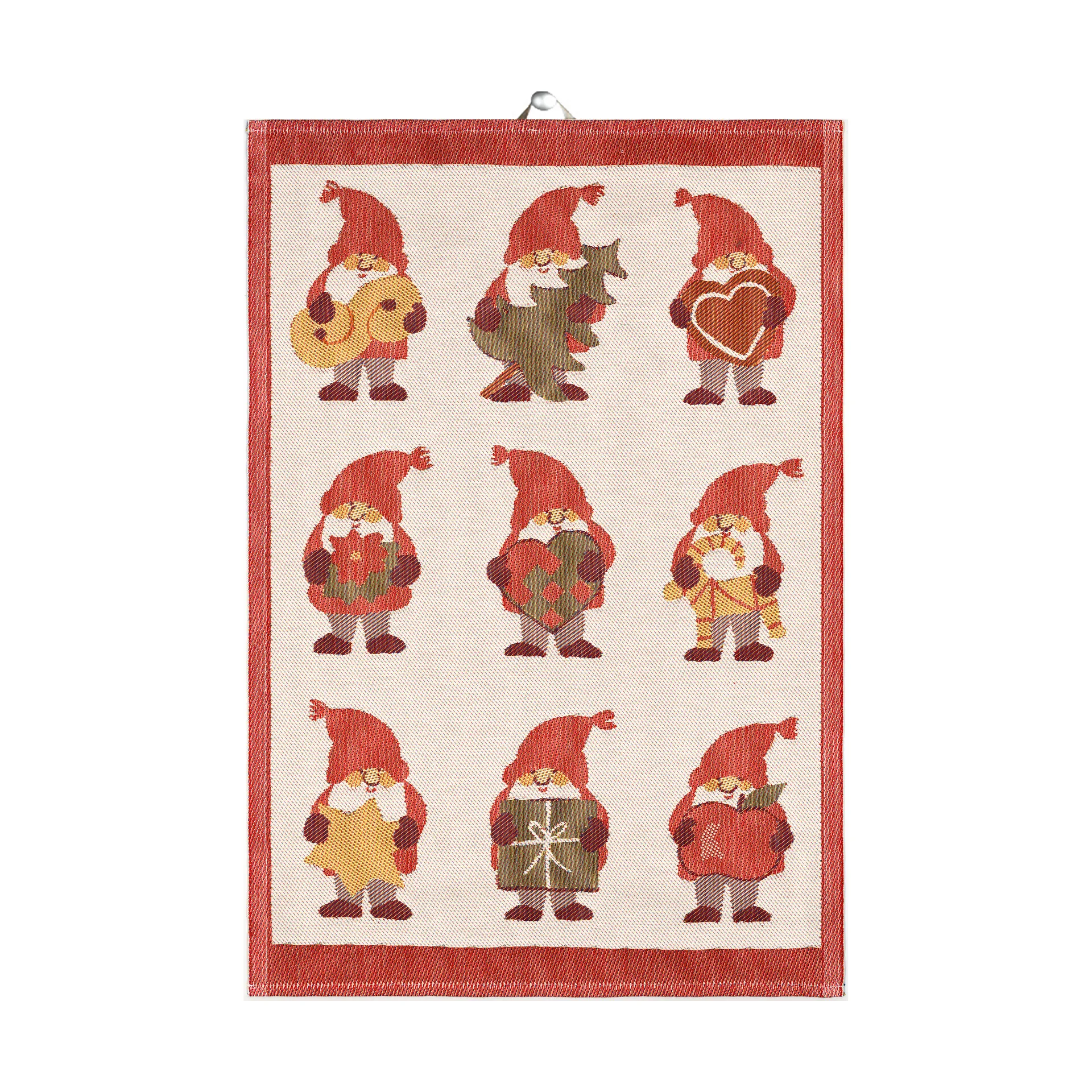 Tomtemys keittiöpyyhe 35x50 cm, Punainen Ekelund Linneväveri