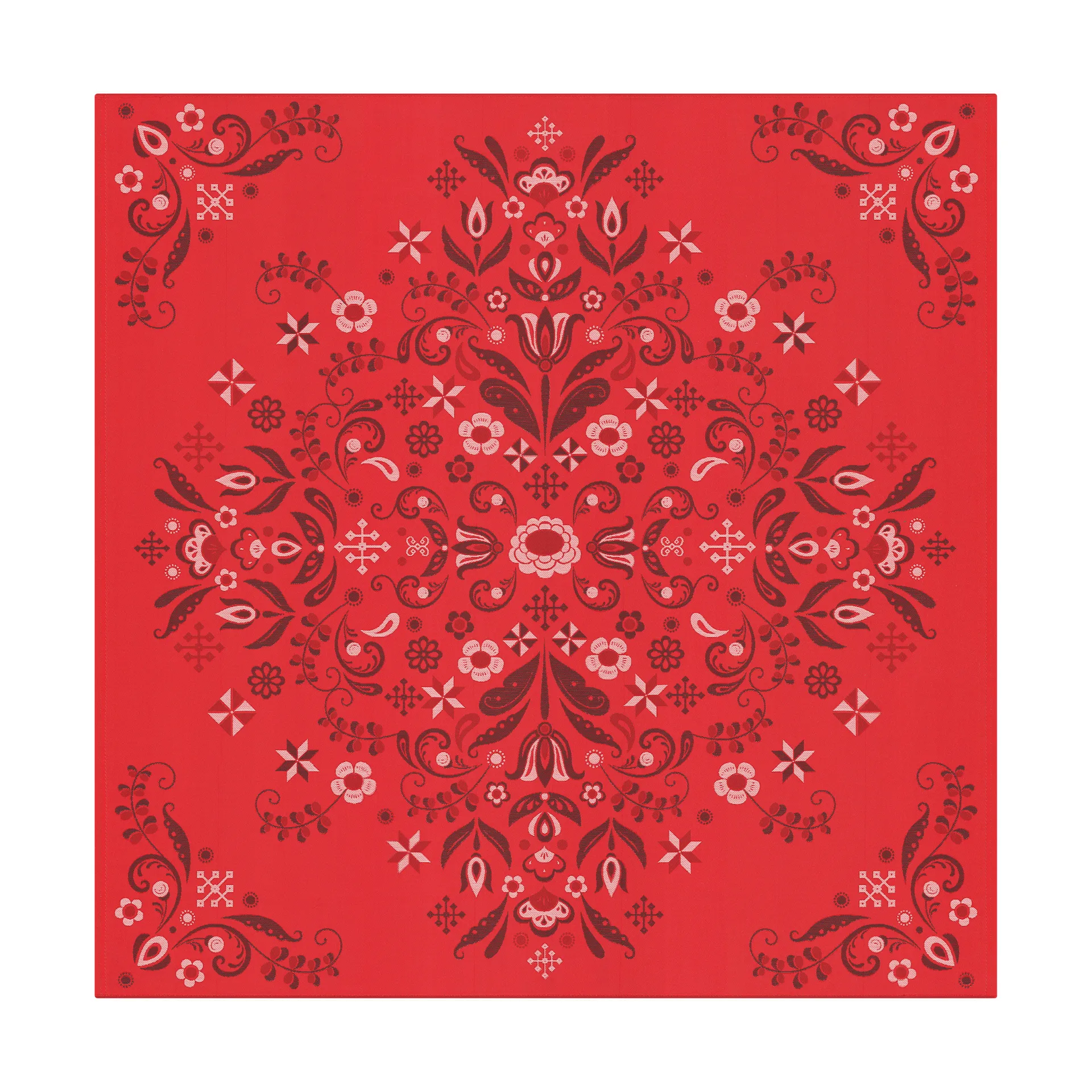 Torplyckan pöytäliina 145x145 cm, Punainen Ekelund Linneväveri