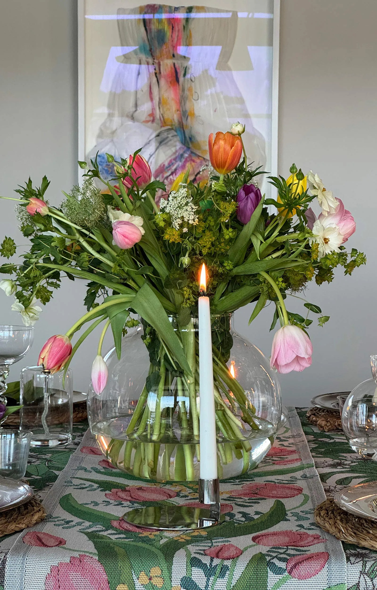 Tulpanlund Keittiöpyyhe 35x50 cm, Monivärinen Ekelund Linneväveri