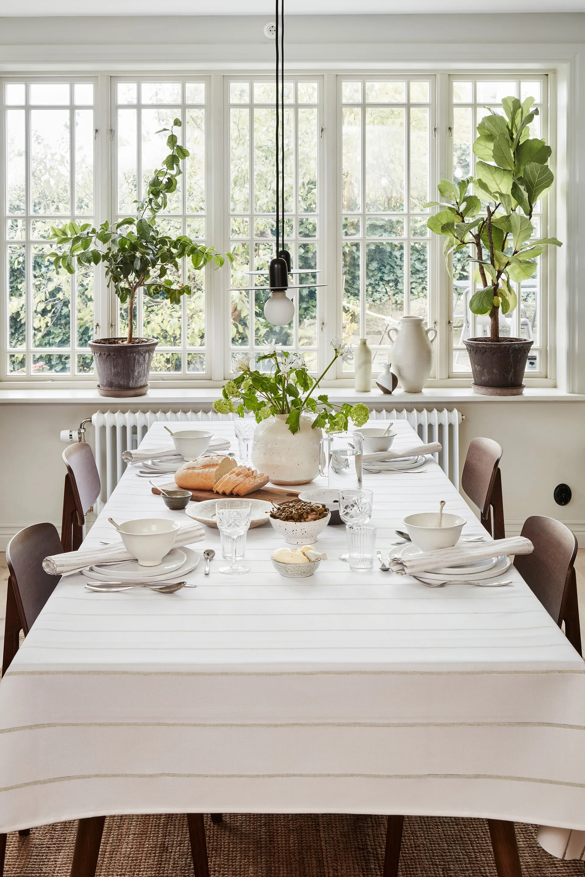 Tvärs pöytäliina 150x300 cm, Valkaisematon Ekelund Linneväveri