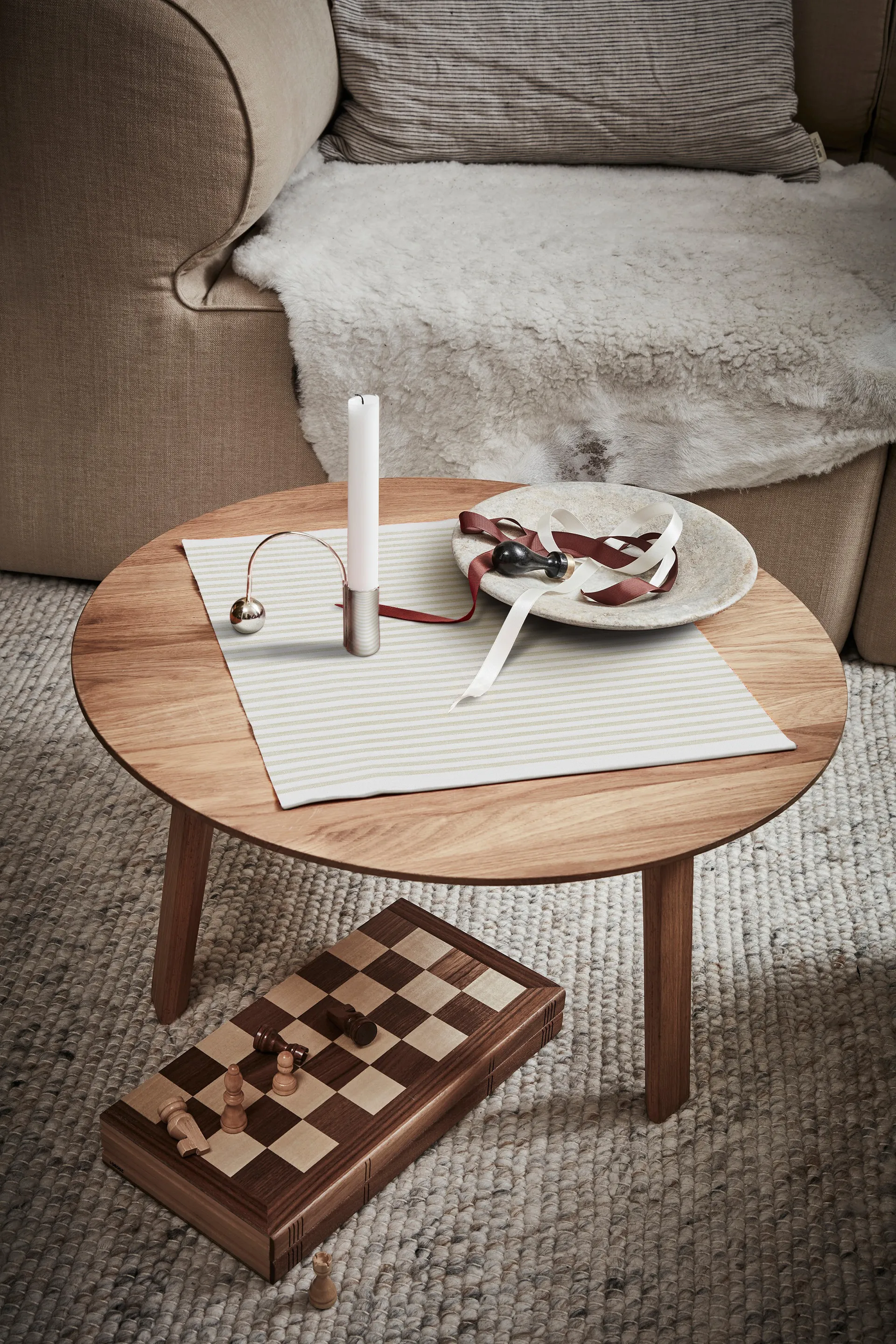 Tvärs servetti 50x50 cm, Valkaisematon Ekelund Linneväveri