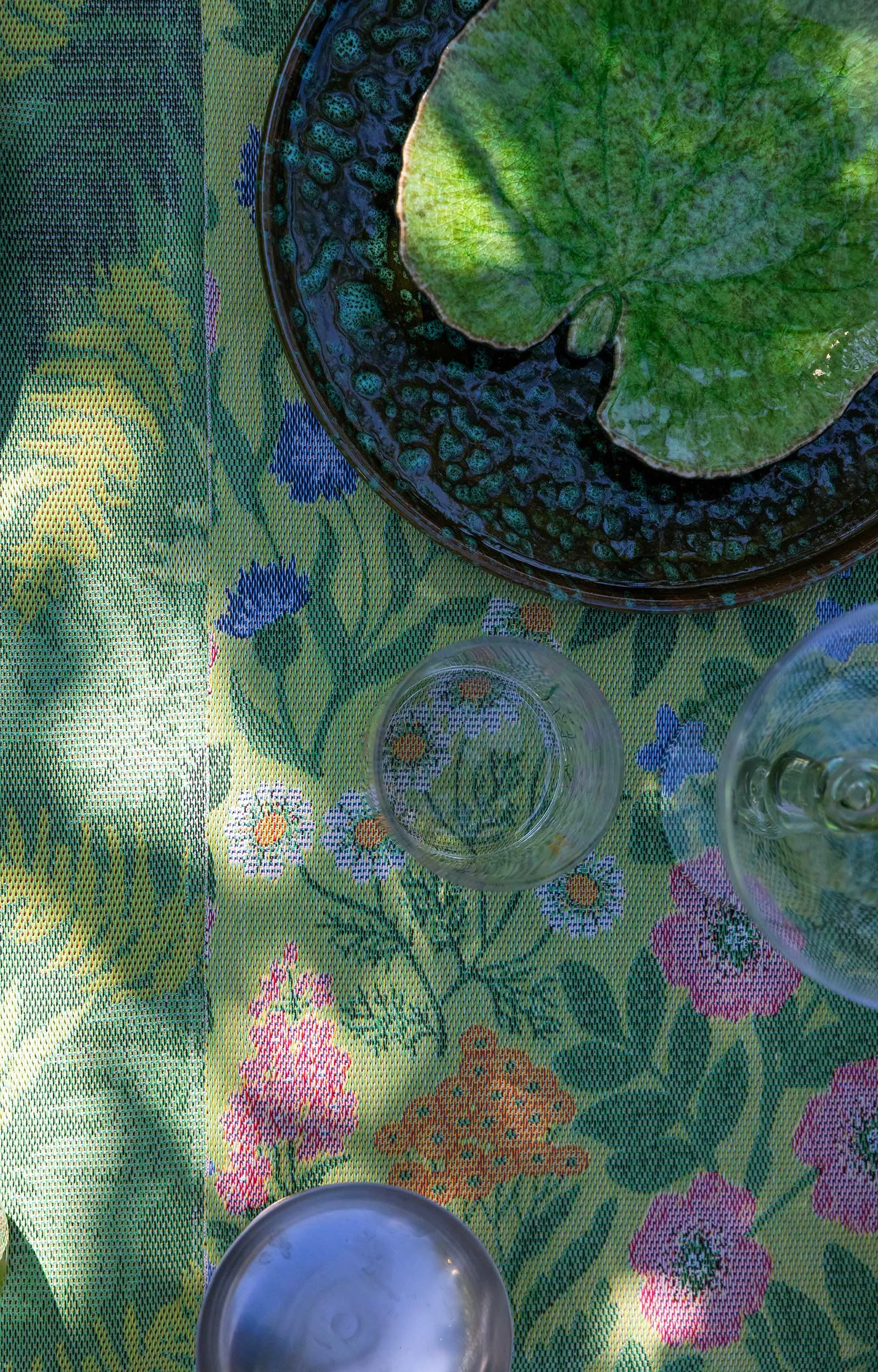 Vildblommor keittiöpyyhe 35x50 cm, Vihreä Ekelund Linneväveri