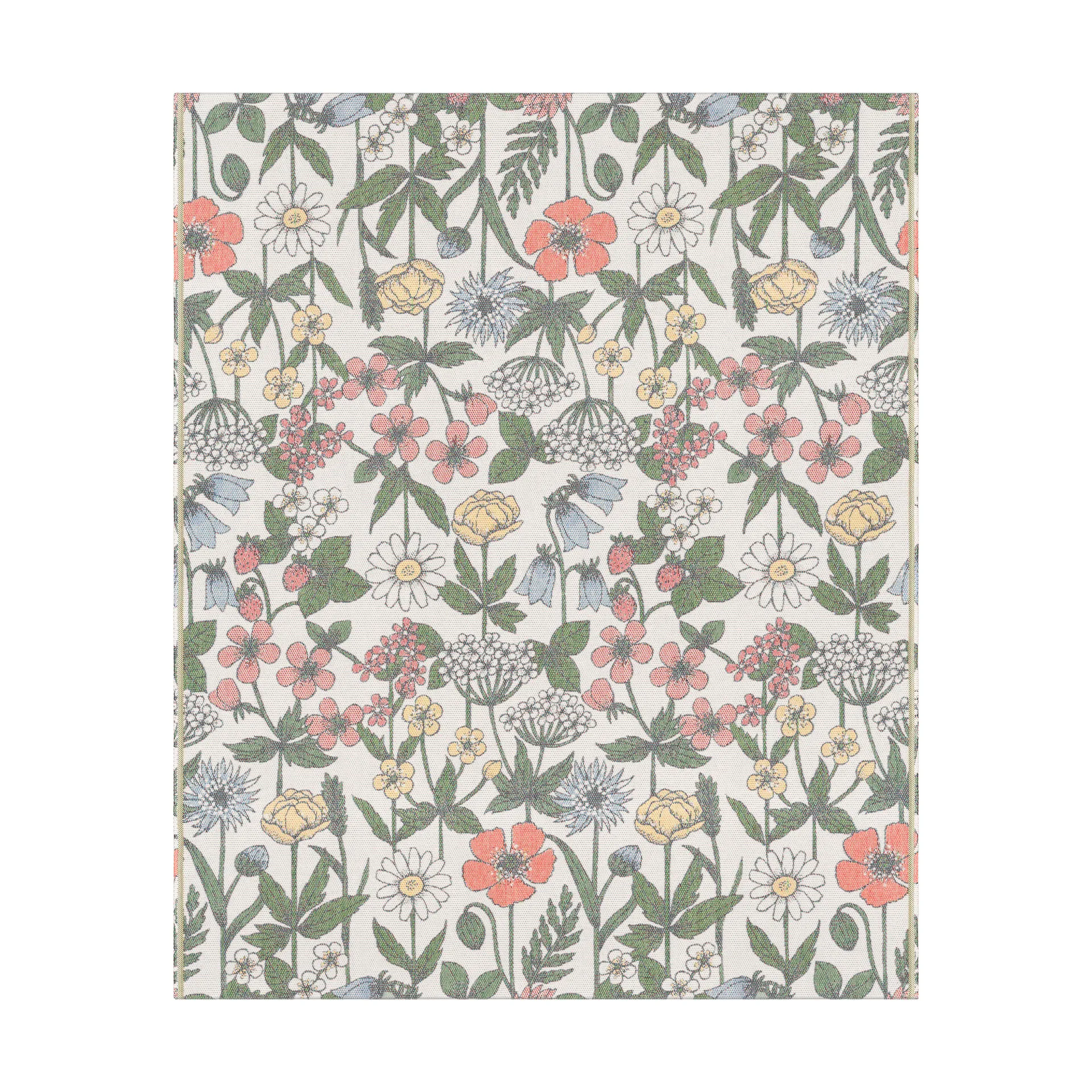 Vildblomster-puuvillapeitto 140x170 cm, Monivärinen Ekelund Linneväveri