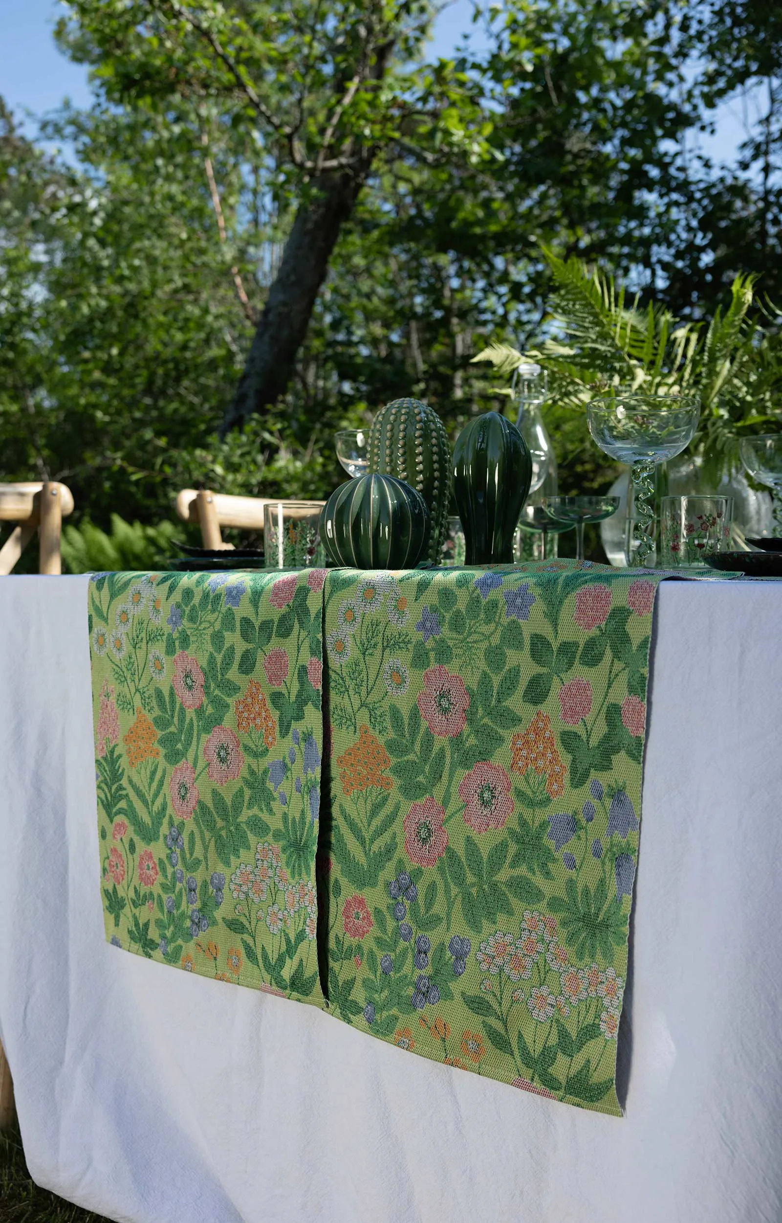 Vildblomster-puuvillapeitto 140x170 cm, Monivärinen Ekelund Linneväveri