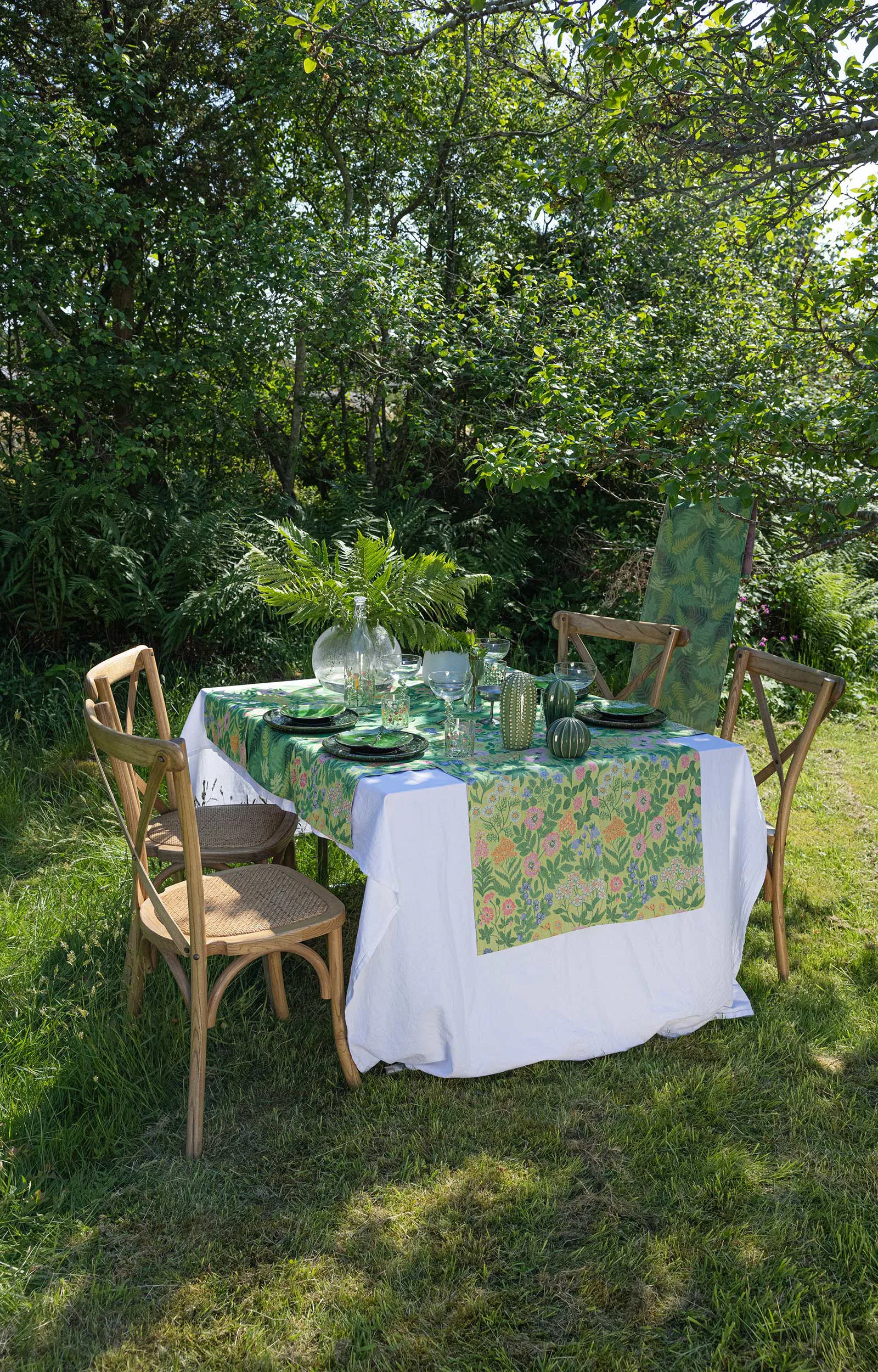 Vildblomster-puuvillapeitto 140x170 cm, Monivärinen Ekelund Linneväveri