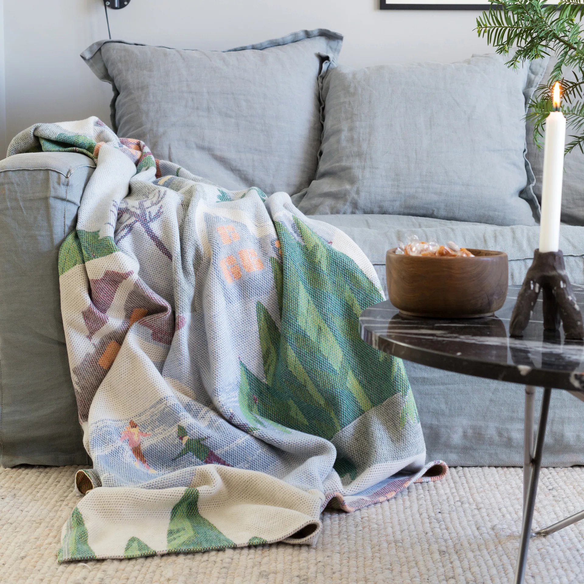 Vinterliv viltti 140x170 cm, Multi Ekelund Linneväveri