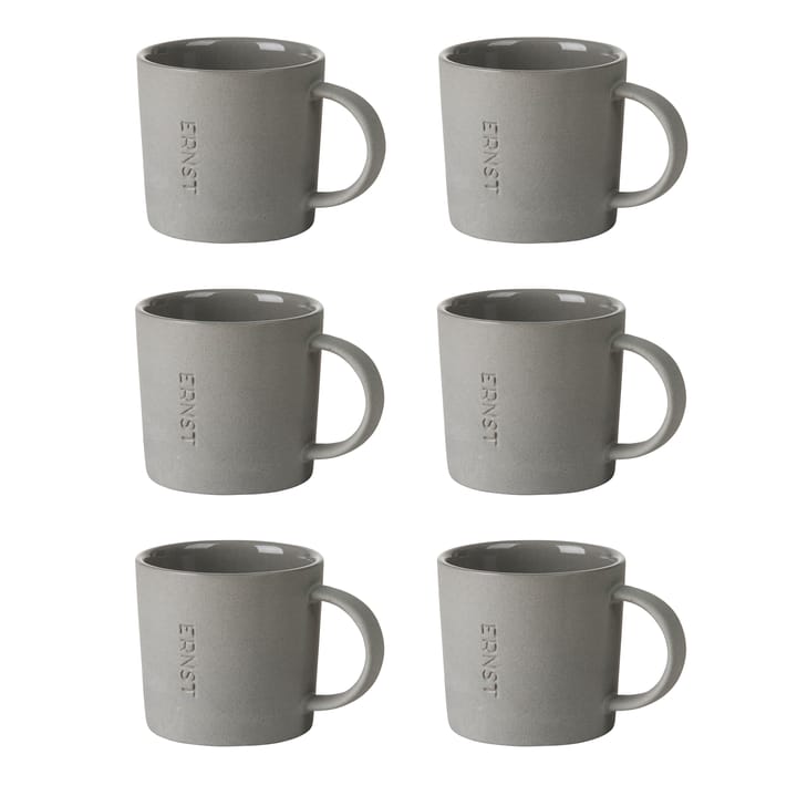 Ernst espressokuppi kivitavara, 6-pakkaus - Harmaa - ERNST
