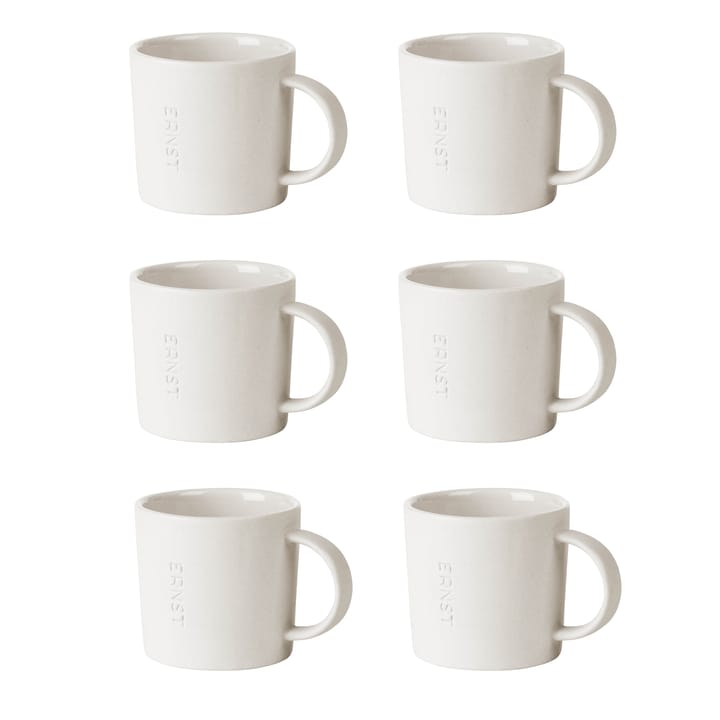 Ernst espressokuppi kivitavara, 6-pakkaus - Valkoinen - ERNST