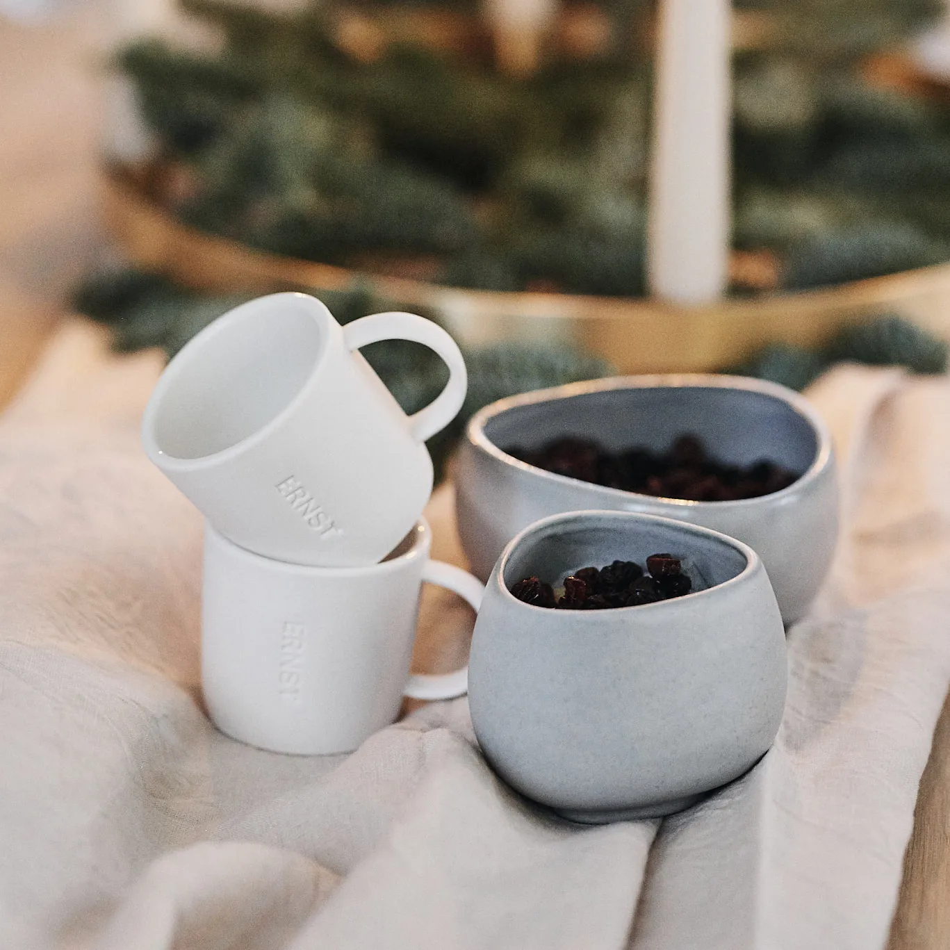 Ernst-espressomuki, kivikeramiikka 10 cl, Valkoinen ERNST