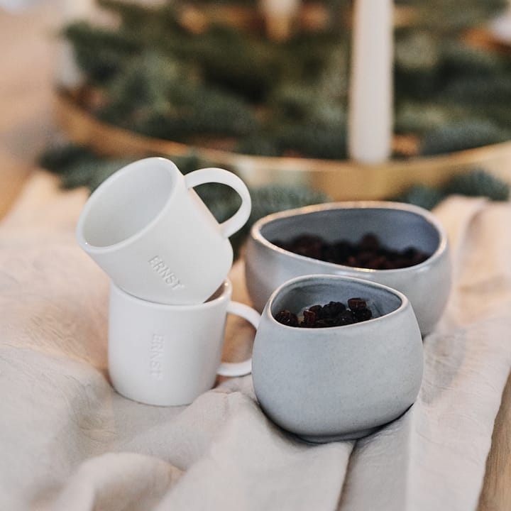 Ernst-espressomuki, kivikeramiikka 10 cl, Valkoinen ERNST