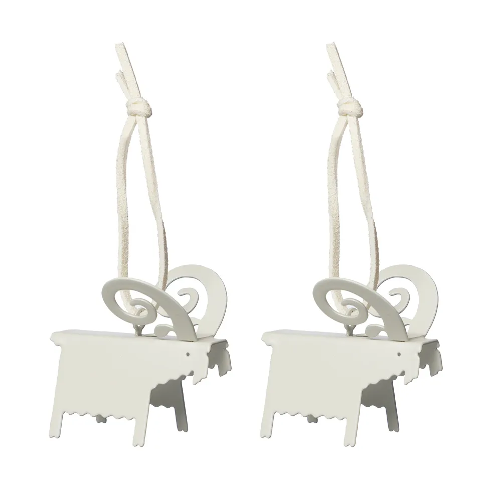 Ernst joulukoriste pukki 2-pack, Valkoinen 5 cm ERNST