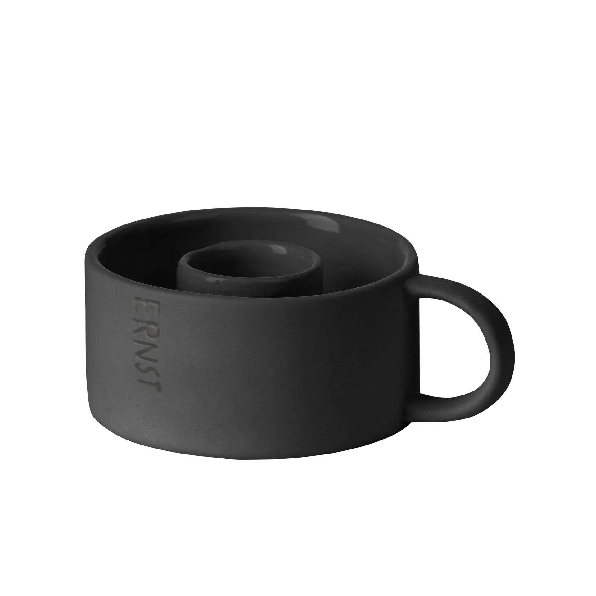 Ernst-kynttilänjalka ja kynttilä, tummanharmaa ERNST