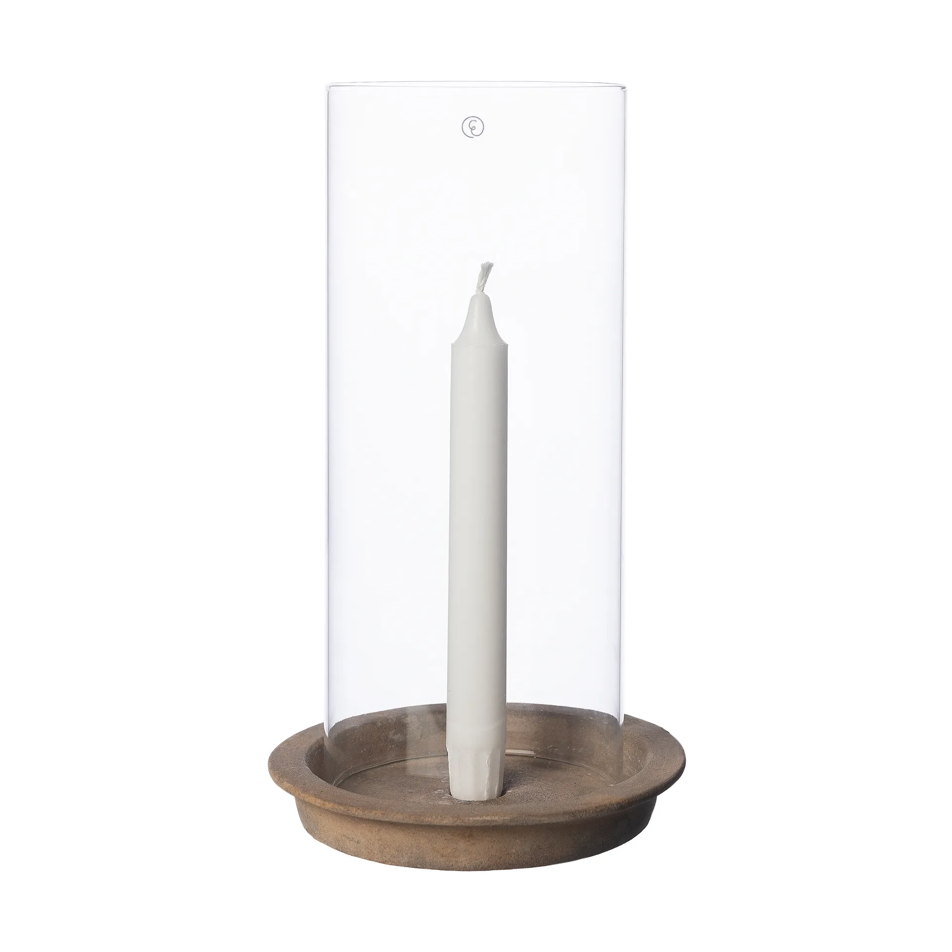 Ernst kynttilätarjotin-kynttilälyhty inkl lasisylinteri 30 cm, Terrakotta ERNST