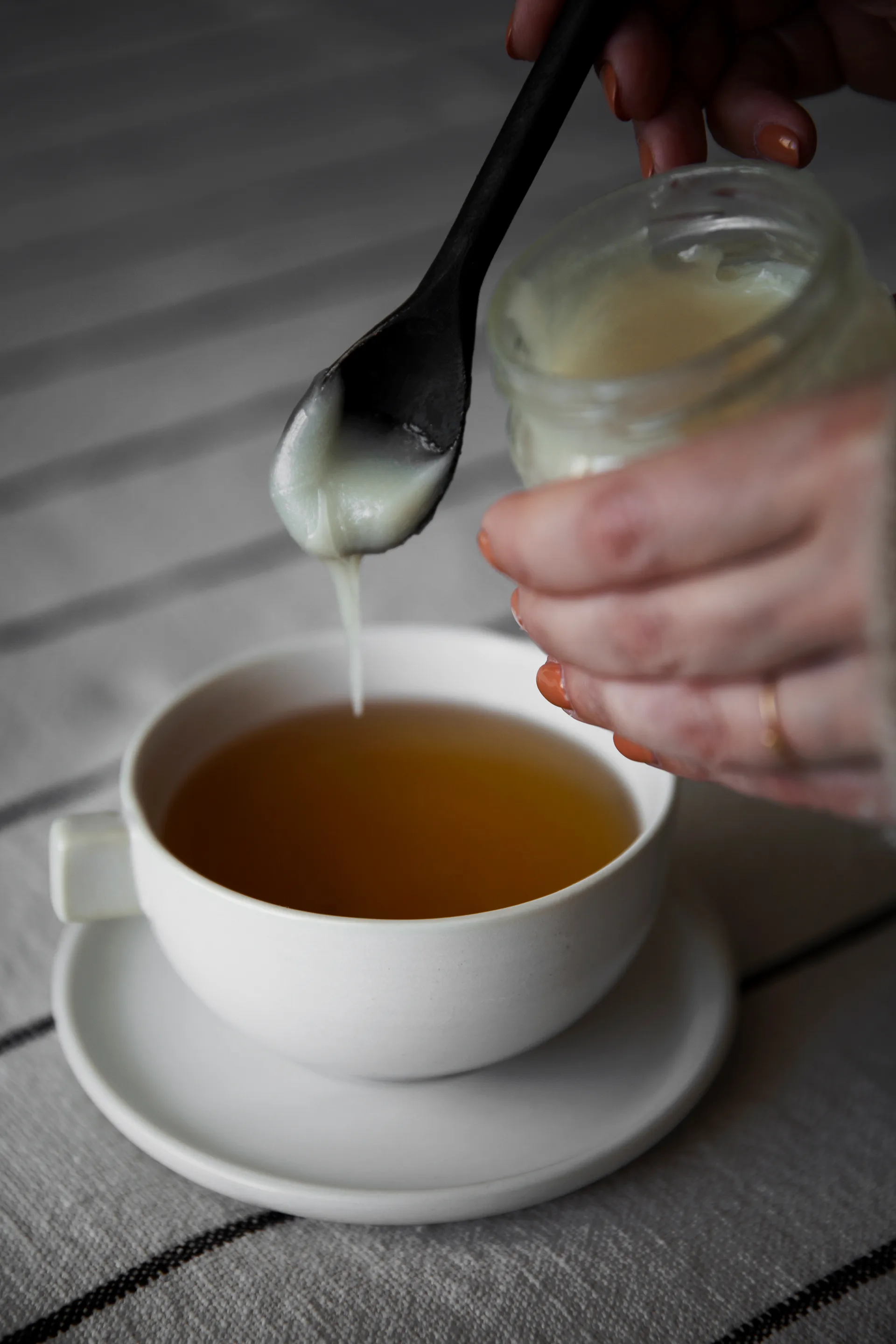 Ernst lautasellinen teekuppi 7,5 cm, Valkoinen hiekka ERNST