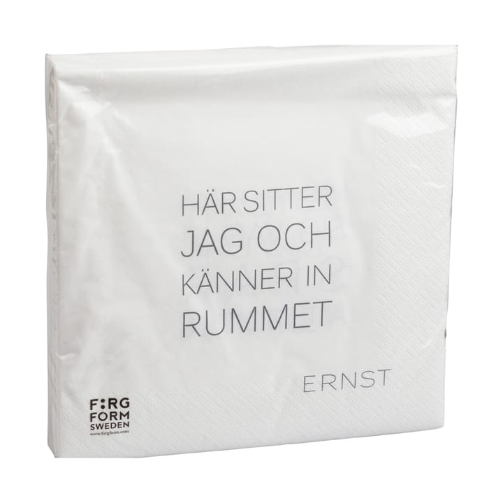 Ernst lautasliina lainauksella Tid-Rum 20-pakkaus - Valkoinen - ERNST