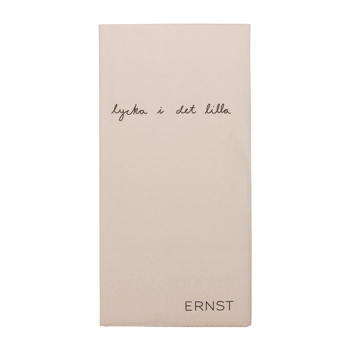 Ernst lautasliina tekstillä Lycka i det lilla 20-pakkaus - Luonnonvärinen-musta - ERNST