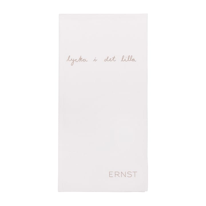 Ernst lautasliina tekstillä Lycka i det lilla 20-pakkaus - Valkoinen-harmaa - ERNST