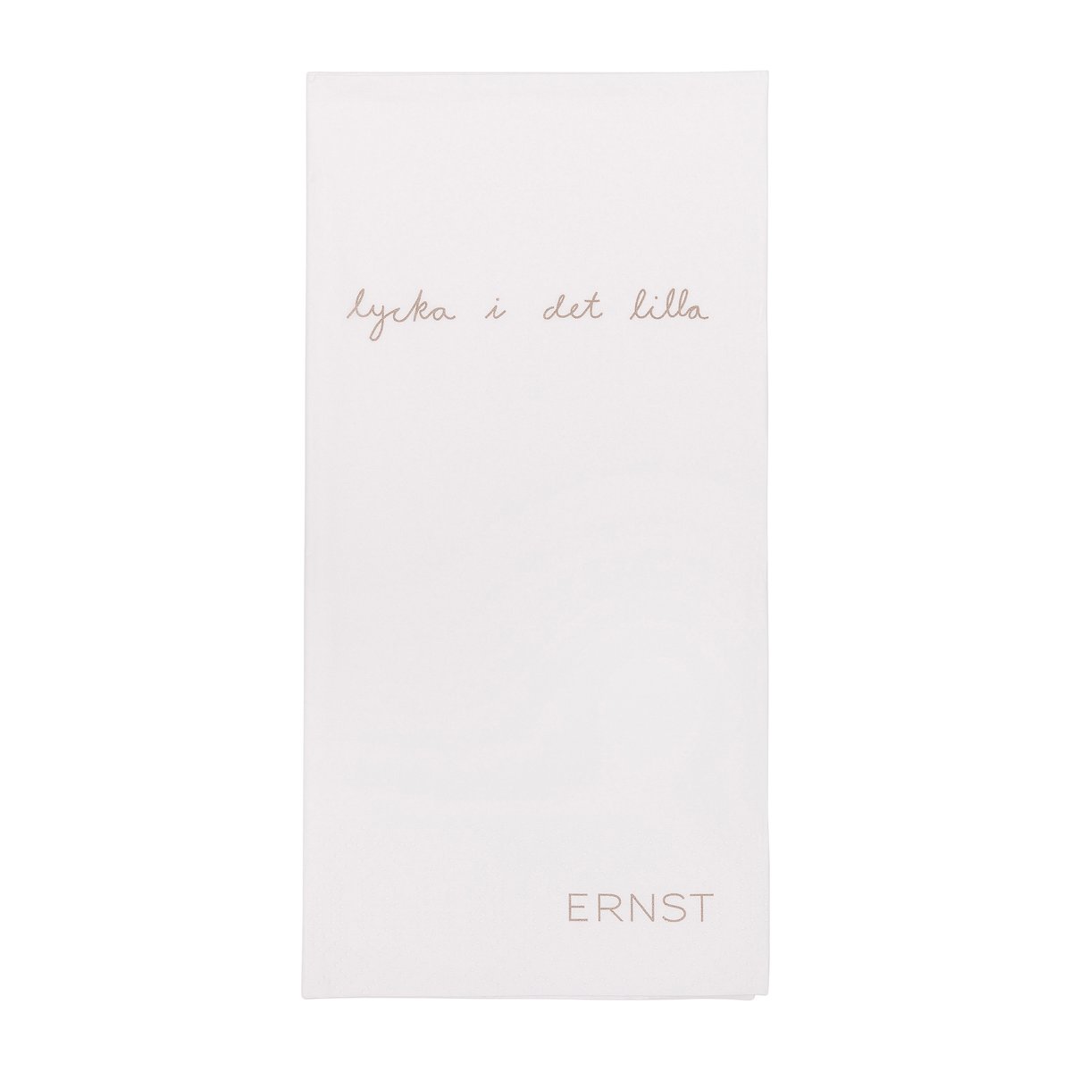 ERNST Ernst lautasliina tekstillä Lycka i det lilla 20-pakkaus Valkoinen-harmaa
