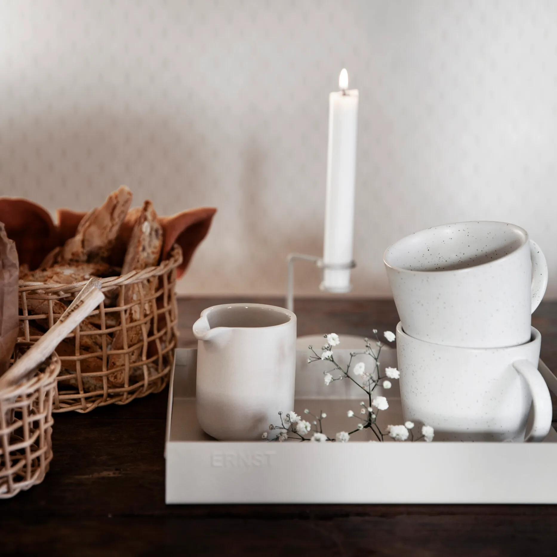 Ernst maitokannu 9 cm, Luonnonvalkoinen ERNST