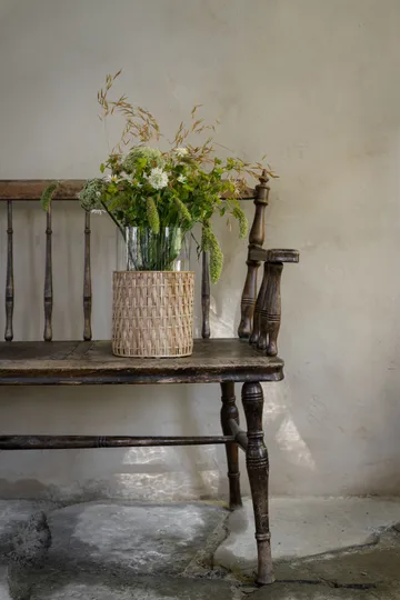 Ernst maljakko/tuikkulyhty korissa - Luonnonvärinen, Ø18x30 cm - ERNST