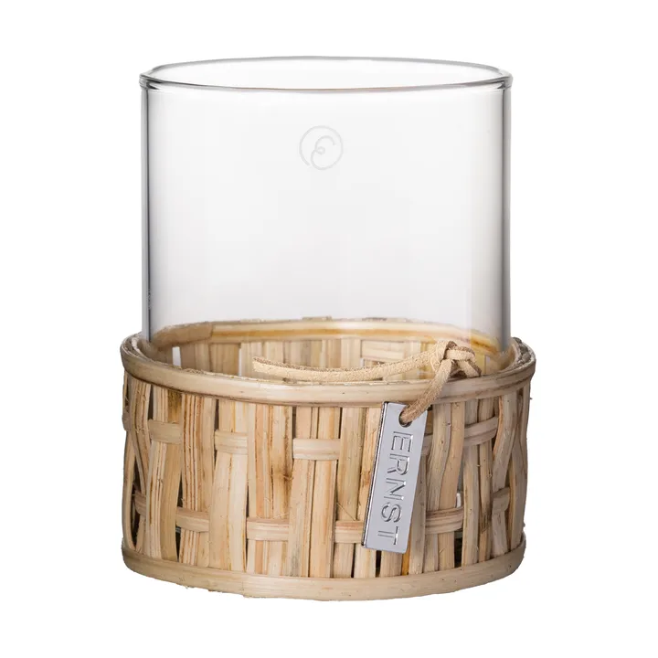 Ernst maljakko/tuikkulyhty korissa - Natural, Ø7×8,5 cm - ERNST