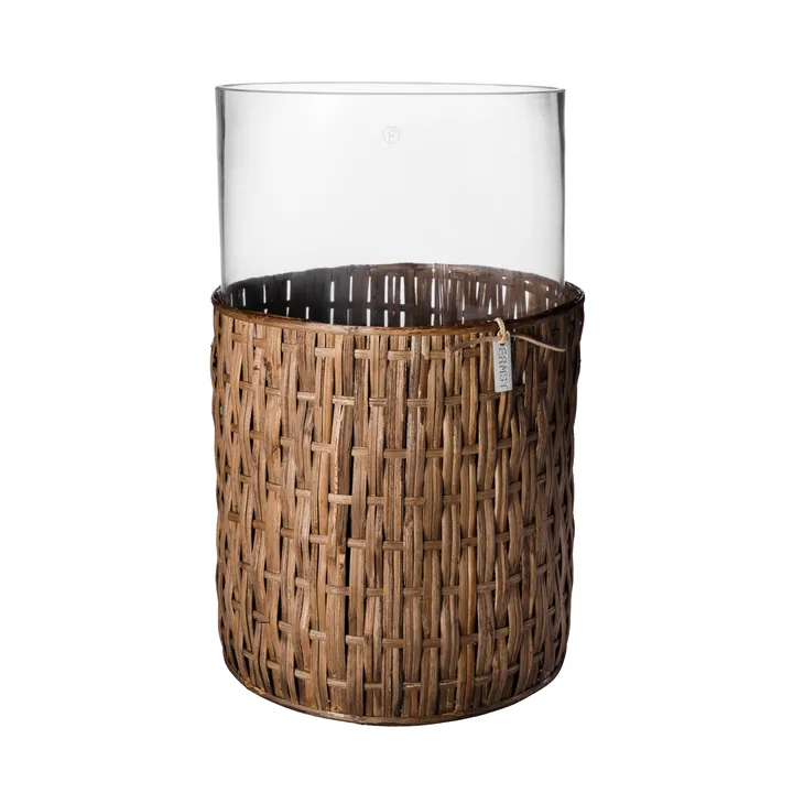 Ernst maljakko/tuikkulyhty korissa - Tummanruskea, Ø18×30 cm - ERNST