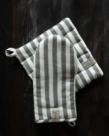 Ernst patalappu leveä raita 23x25 cm - Salvia-valkoinen - ERNST