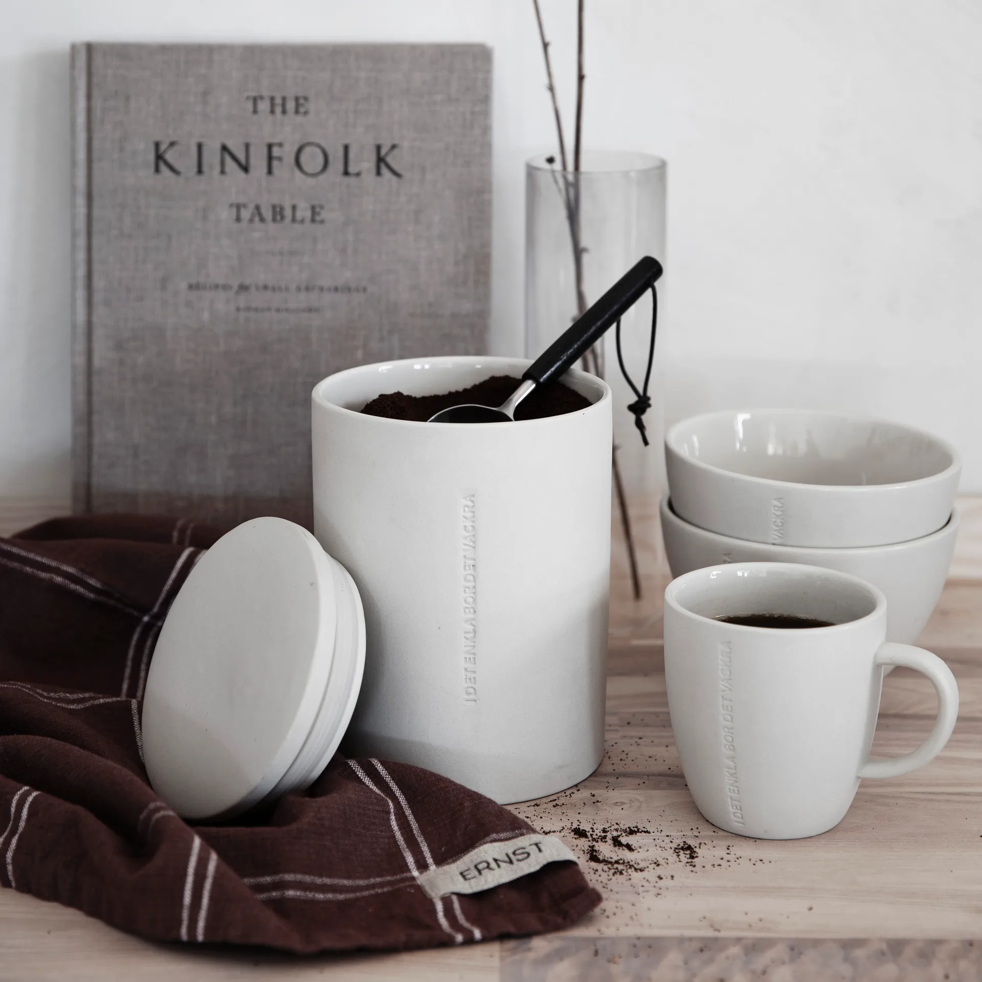 Ernst säilytyspurkki, kivitavaraa, valkoinen ERNST