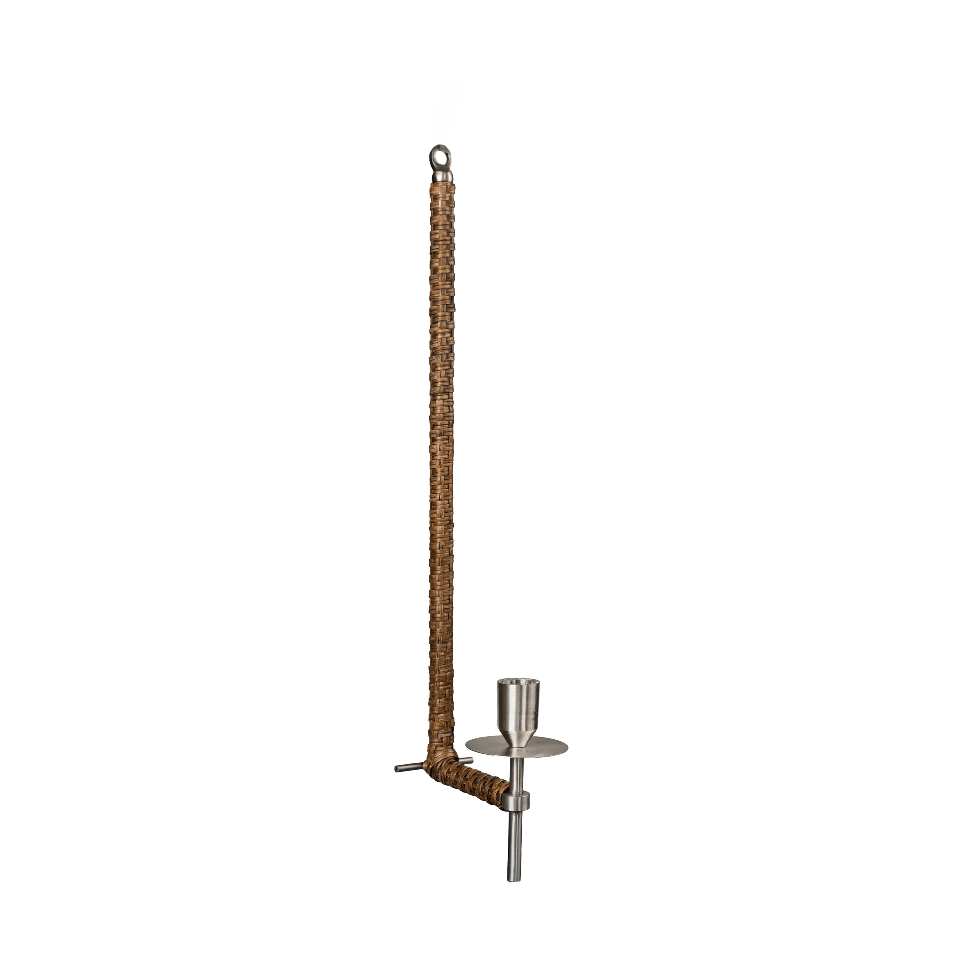 Ernst seinäkynttiläpidike punottu, Harjattu teräs, 47 cm ERNST