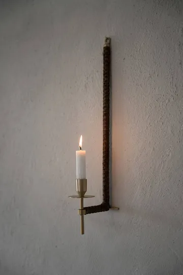 Ernst seinäkynttiläpidike punottu - Messinki, 47 cm - ERNST