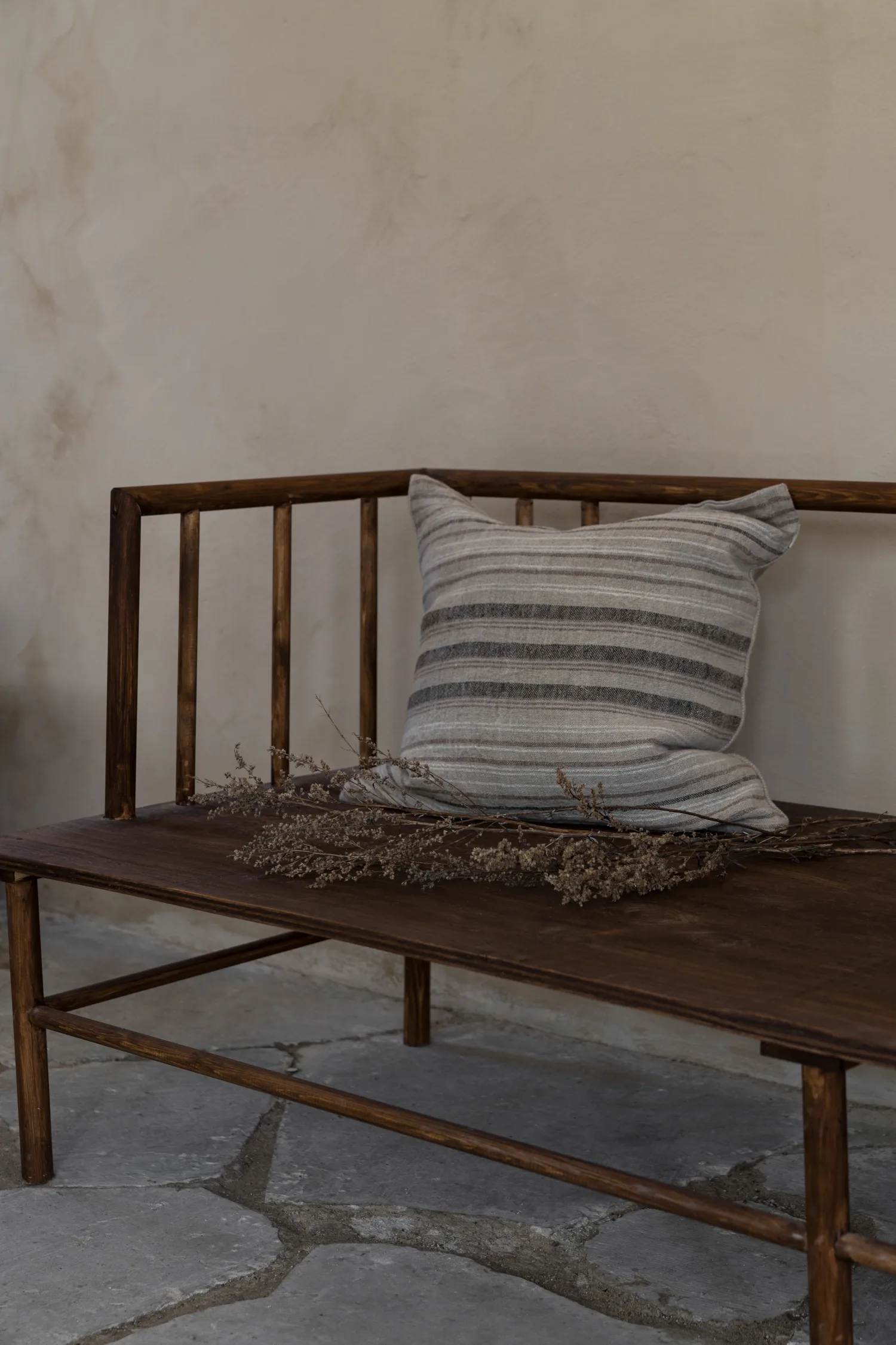 Ernst tyynynpäällinen pellava-juutti raidallinen, 50x50 cm ERNST