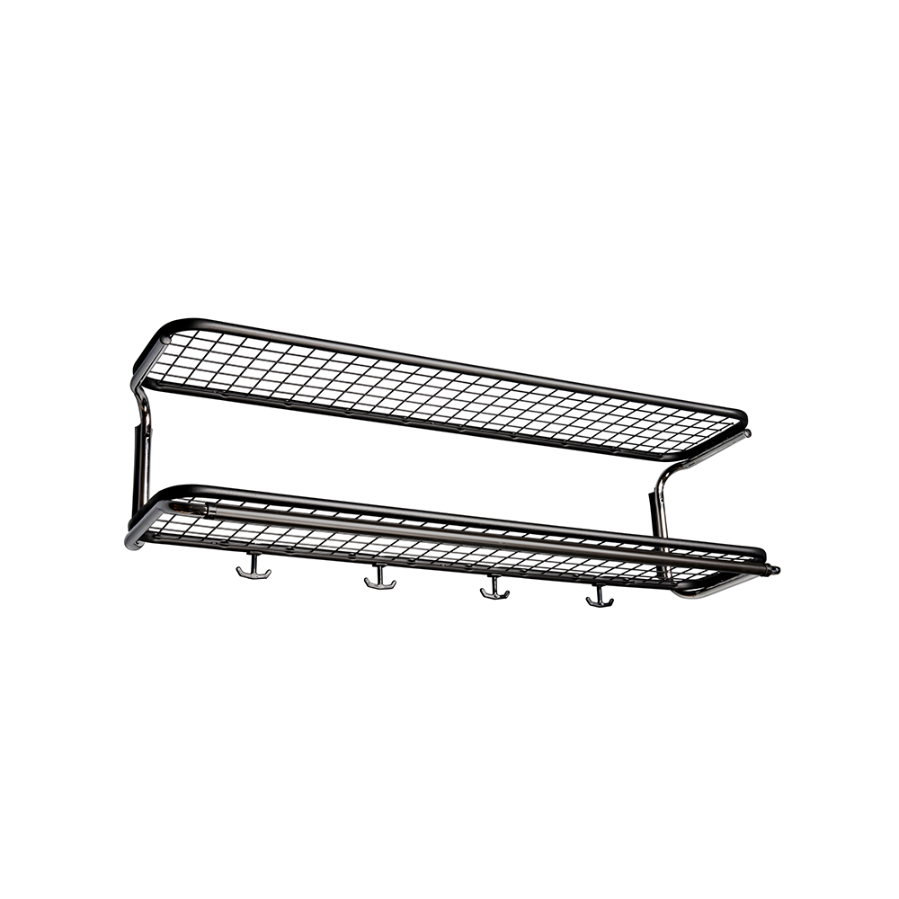 Essem Design Classic 650 -hattuhylly Musta/kromi, 2 tasoa, 120 cm