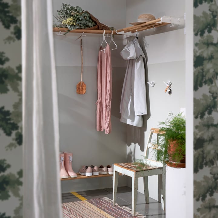 Nostalgi hattuhylly, kenkähylly, tammi, valkoinen Essem Design