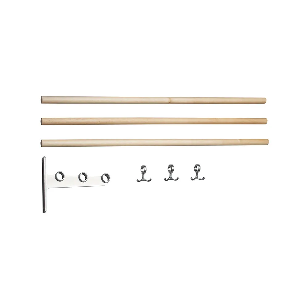 Nostalgi jatkettava kenkä- tai hattuhylly, Koivu, alumiinirunko Essem Design