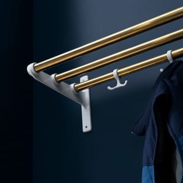 Nostalgi kenkä- tai hattuhylly - Saksanpähkinä, alumiinirunko - Essem Design