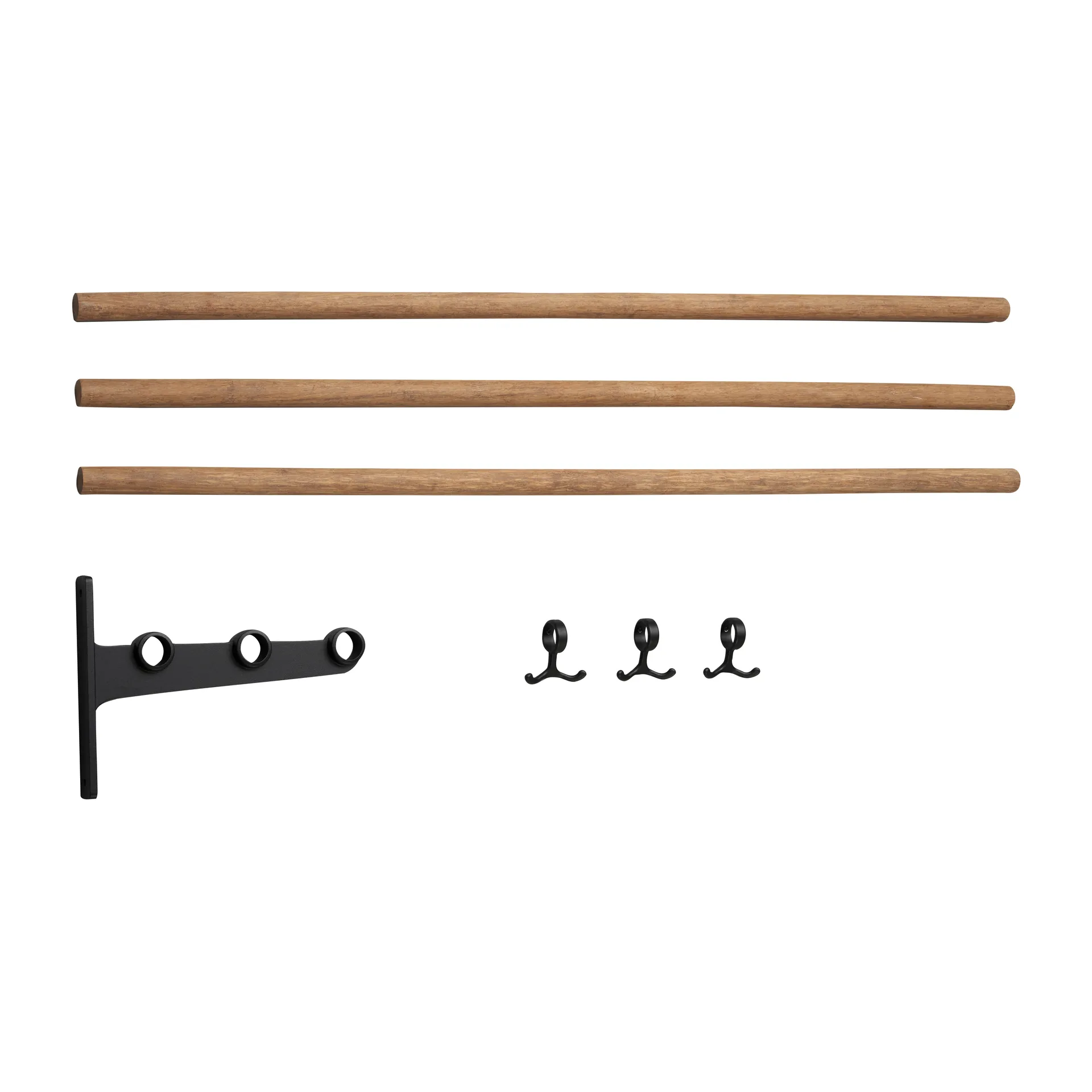 Nostalgi korotettu hattuhylly, kenkähylly, Bambu-musta Essem Design