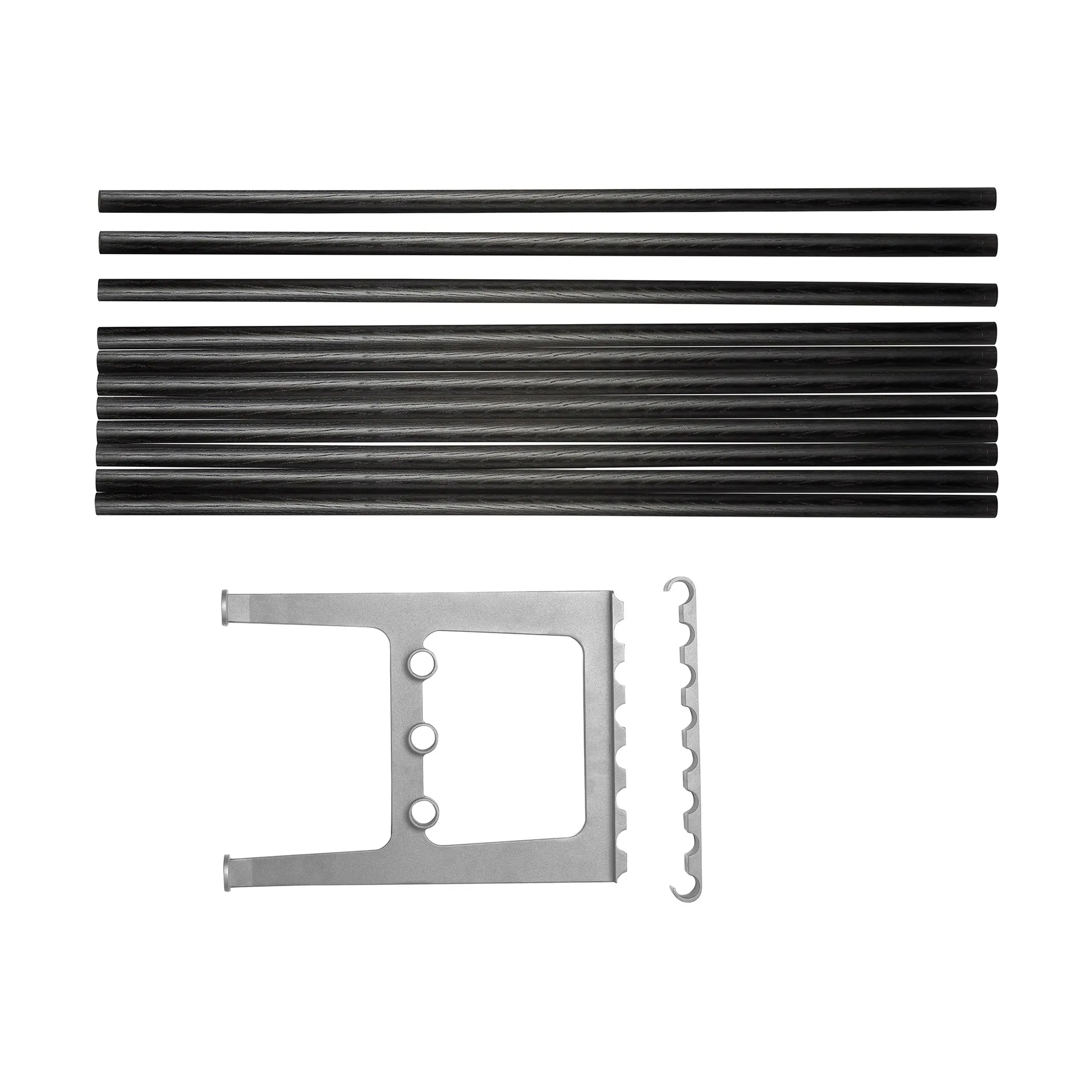 Nostalgi korotettu penkki 100 cm, Mustaksi petsattu tammi-alumiini Essem Design