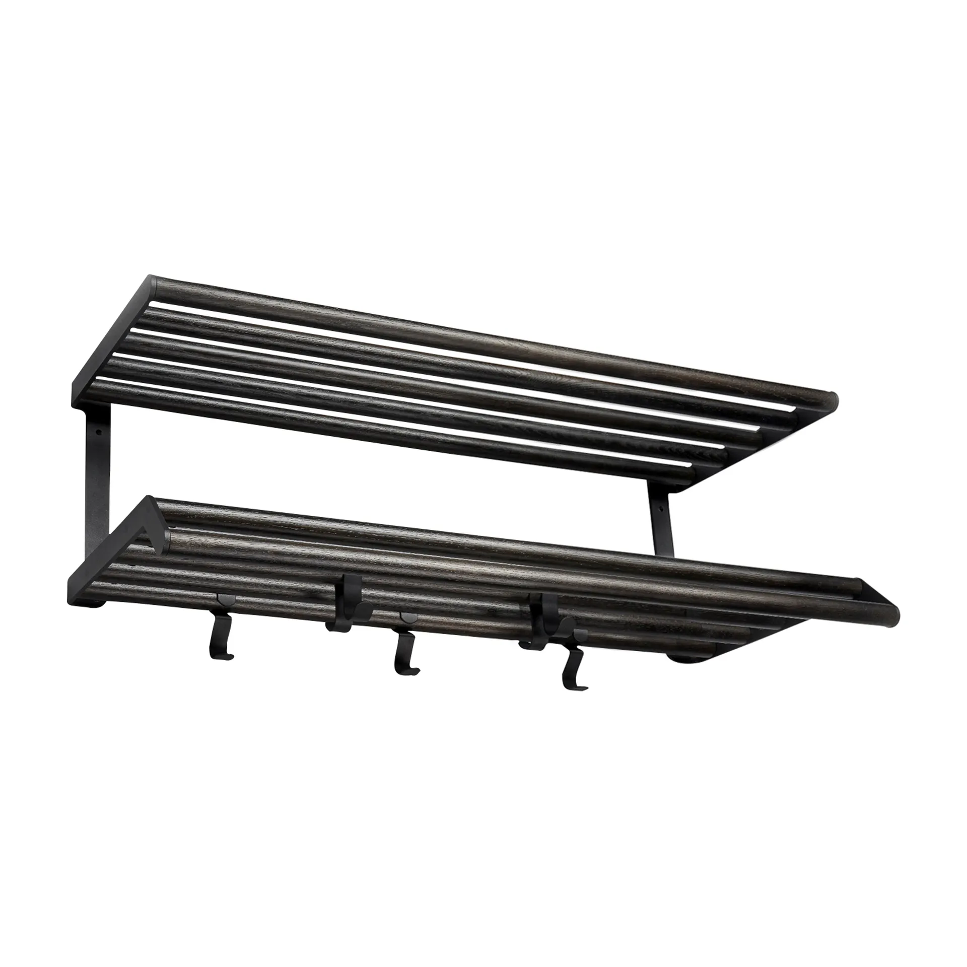 Tamburin hattuhylly 60 cm, Mustaksi petsattu tammi-musta Essem Design