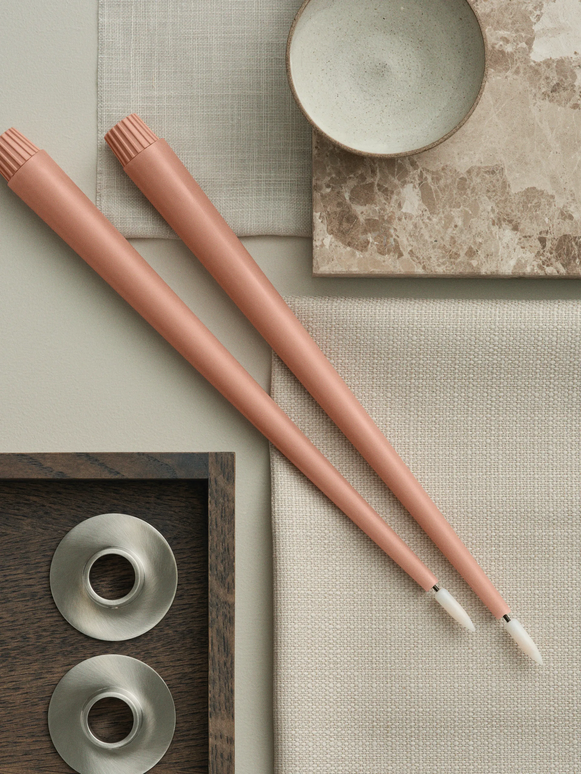 ester & erik kruunukynttilä LED 2 kpl, 20 Rosy caramel , 30 cm ester & erik